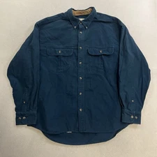 Vintage Cabelas Shirt Men’s Size XL Blue Moleskin Chamois Cloth Button Down