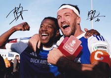 Isaac Buckley-Ricketts & Paul Dawson - Hand Signed A4 Photo - Macclesfield - COA