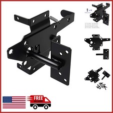 Automatic Gravity Lever Gate Latch for Wooden Fences Easy Install Black Steel