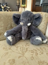 Toys R Us Floppy Elephant Plush Tusks Grey Stuffed Animal Toy Soft 21"Retired