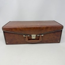Vintage Service Mfg Co 8 Track Tape Carrying Case Brown Faux Leather Holds 24