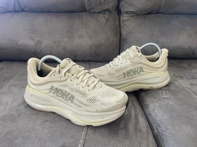 Hoka Bondi 9 Wide Mens Sz 7.5 2E Grassland Oyster Mushroom Running Shoes