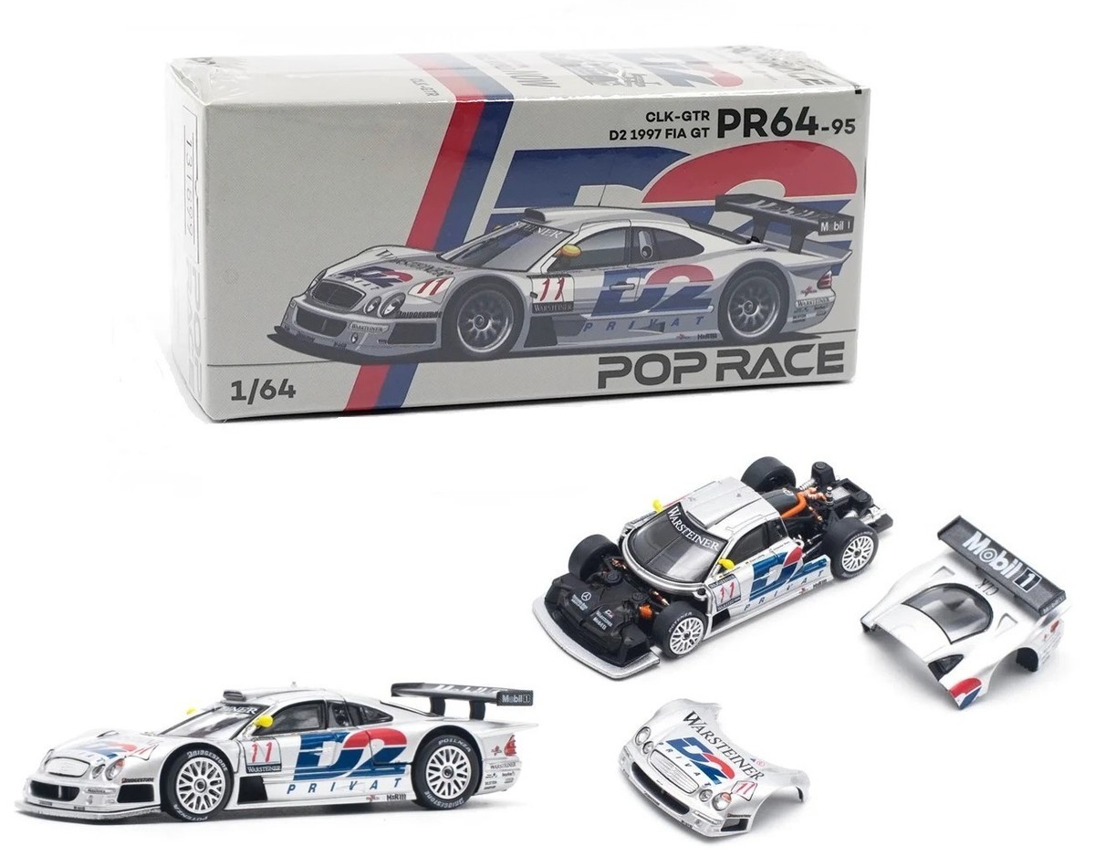 Pop Race 1:64 Mercedes-Benz AMG CLK GTR 1997 FIA GT D2 Diecast Car