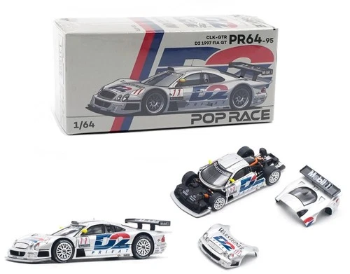 Pop Race 1:64 Mercedes-Benz AMG CLK GTR 1997 FIA GT D2 Diecast Car PR640095