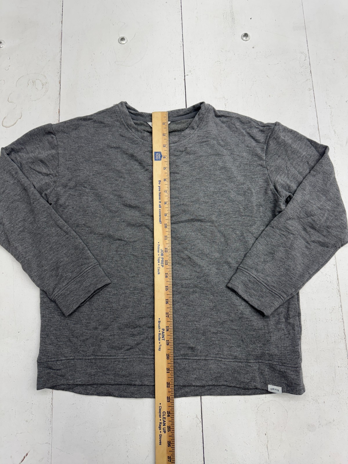 Orvis Solid Gray Basic Casual Long sleeve T Shirt… - image 4