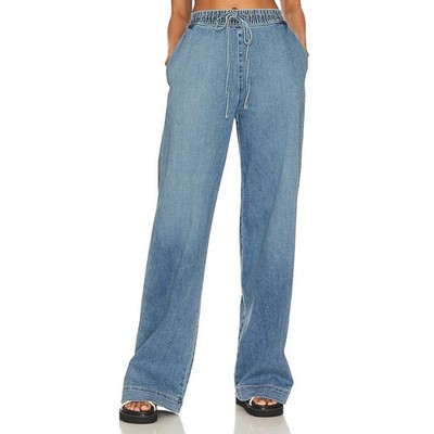 Enza Costa Soft Mid Wash Denim Drawstring Pants Size 1