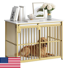 HOOBRO 36.6" Dog Crate Furniture, Heavy Duty Kennel with Sliding Barn Door
