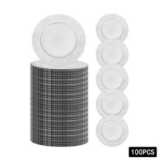 100Pcs Charger Plates Bulk, 13 inch Plastic round Charger Plates Wedding Dinner