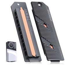 PS5 Pro/PS5 Slim M.2 SSD Heatsink with Heatpipe, Integrated Copper Heatpipe a...
