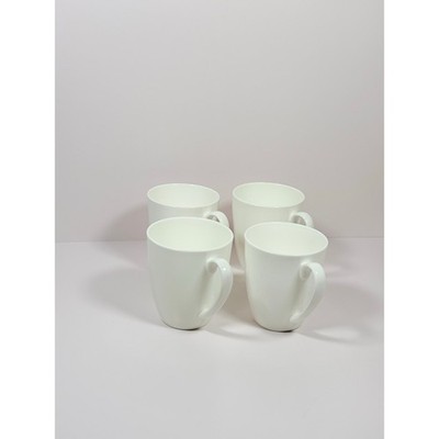 Set Of 4 White Gorham Fine Bone China Mugs