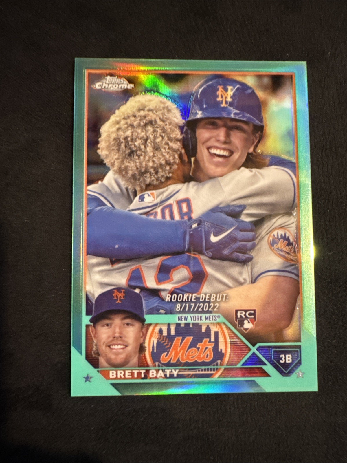 Brett Baty 2023 Topps Chrome Update Debut Aqua Refractor #75/199 #USC10 RC Mets