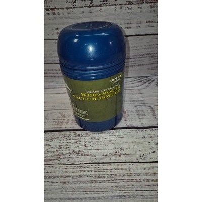 Northwest Territory Wide Mouth Vacuum Bottle 16.9oz Blue Glass Insulated Thermos