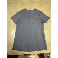 Figs Technical Collection Scrub Top Womens XS Gray V Neck Short Sleeve Nurse