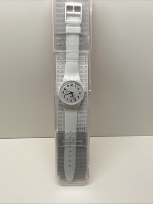 Swatch Unisex Just White Soft 34mm Silicone Band Swiss  display picture 2