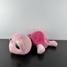 Russ Berrie Lil Peepers Swirly Pink Ballerina Turtle Tutu Bow Plush 12  XL Size