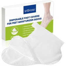 300PCS Disposable Foot Covers for Feet Moisturizer Socks - Plastic XL, Clear