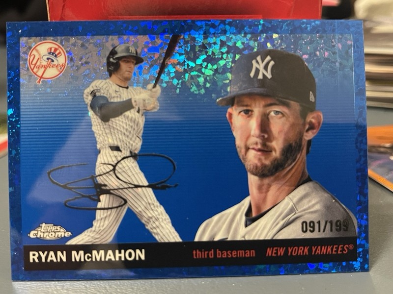 2025 Topps Chrome Platinum Ryan McMahon #92 Speckle Refractor 91/150 Yankees