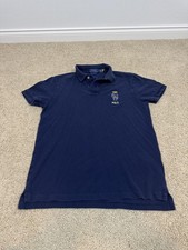 Polo Ralph Lauren Polo Shirt Mens Medium Blue Custom Slim Fit Polo Bear Graphic