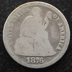 KAPPYSCOINS GH727 1876CC CARSON CITY GOOD SEATED LIBERTY SILVER DIME