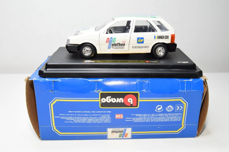 B70 1:24 BBURAGO BURAGO 1595T 1595T TIPO FIAT TELETHON BIANCO COME NUOVO - Immagine 2 di 4