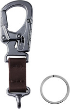 Carabiner Clip,1.9'' Alloy Car Keychain Clip with 2 Key Ring,Outdoor Hooks,Small
