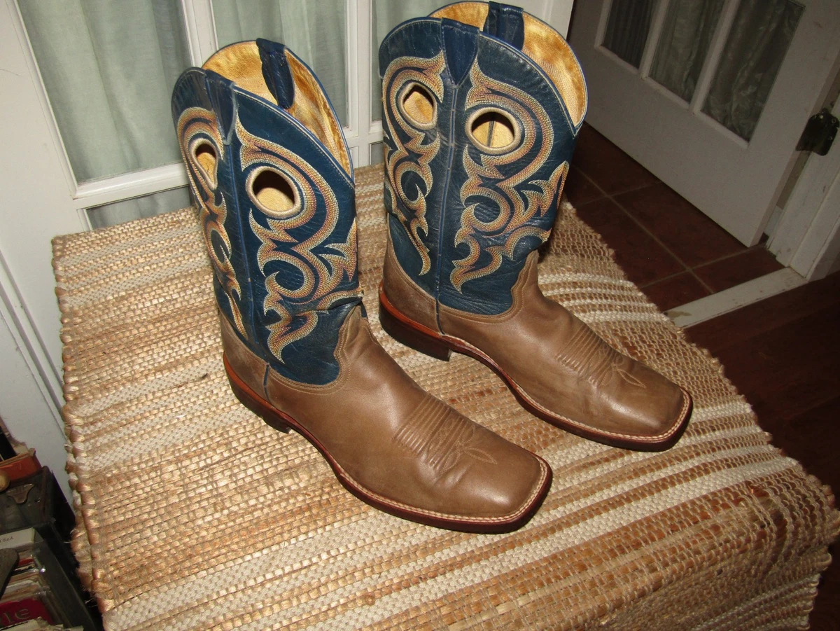 Nocona Vintage Western Brown Bullhide Leather Pull On Cowboy Boots Mens 7.5 EE Nocona Cowboy Boots Brown Men main image 3