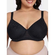 Bali Sz 2XL Black Comfort Revolution Soft Touch Perfect WireFree T- Shirt Bra