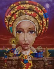 Acrylic/Canvas  Fermin bambanaste  cuban beautiful Art 100x80cm T:Enamorada