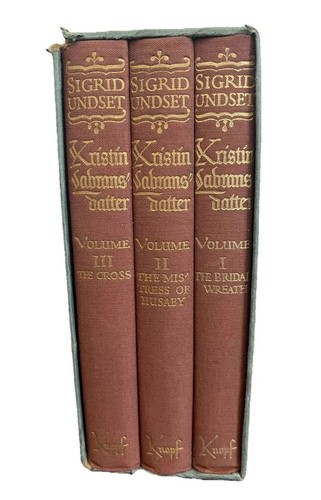 Kristin Labransdatter Sigrid Undset Book Set 1946 Medieval Norway Feudal Vintage
