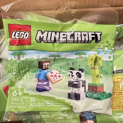 Lot of (10) Lego 30672 Minecraft Steve and Baby Panda Polybag Building Sets 2024