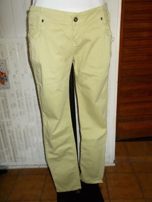 Pantalon coton épais chino vert d'eau slim Le Temps Des Cerises 40 TAILLE BASSE - Photo 1/4