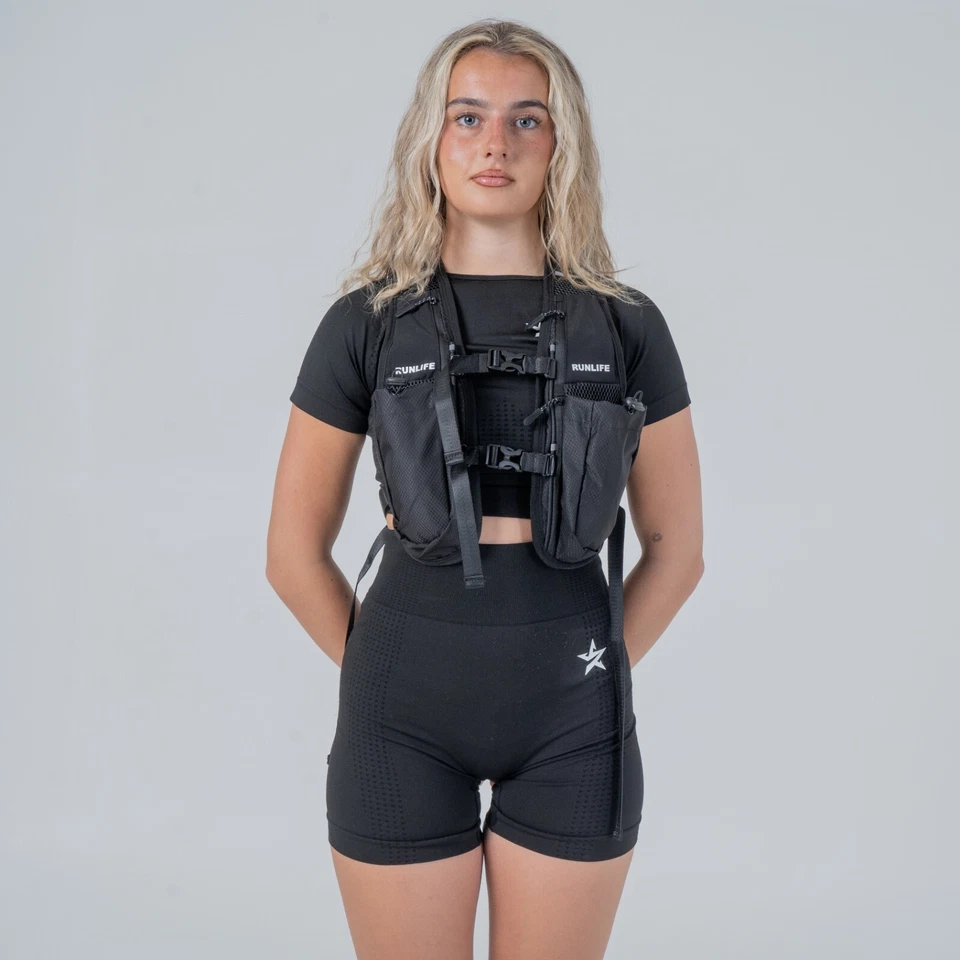 Black Running Vest | Phone Holder | Water Resistant | Unisex - Image 3 of 4