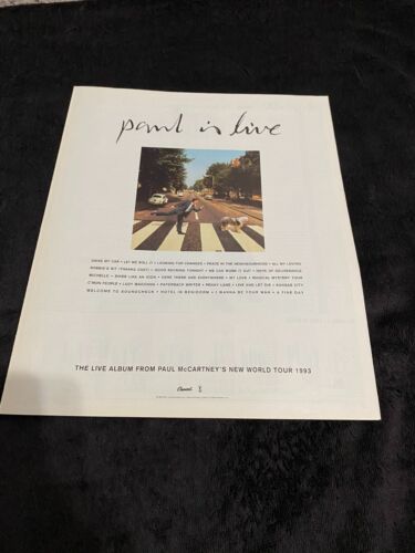 PAUL MCCARTNEY 1993 ad walking on street crossing with dog, like the Beatles