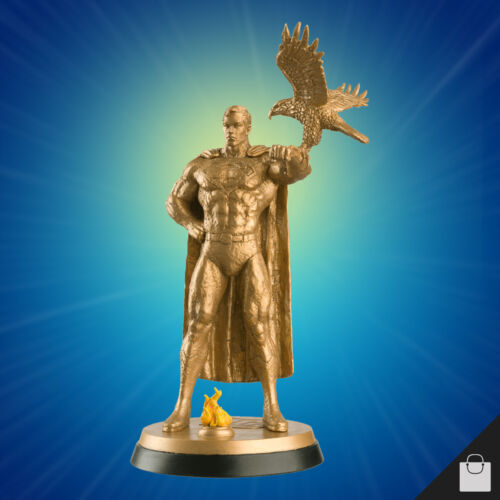 Superman Centennial Park Golden Figurine Rare Eaglemoss Metal Statue Figure DC - Picture 1 of 3