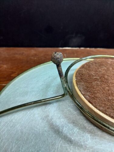 Vintage Fiberglass Leaf Woven Gold Strand Bowl 12" Diameter Art Line CA On Stand - Picture 5 of 8