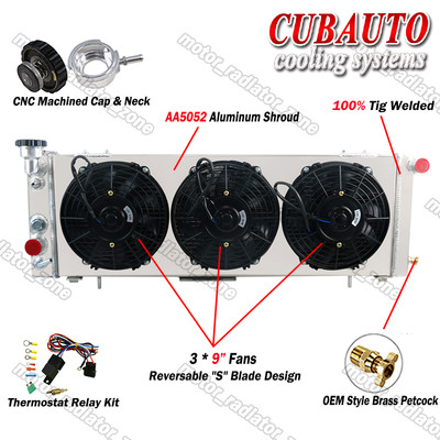 For 1991-2001 JEEP Cherokee Comanche XJ 4.0 2.5L 4Rows Radiator & Shroud Fans