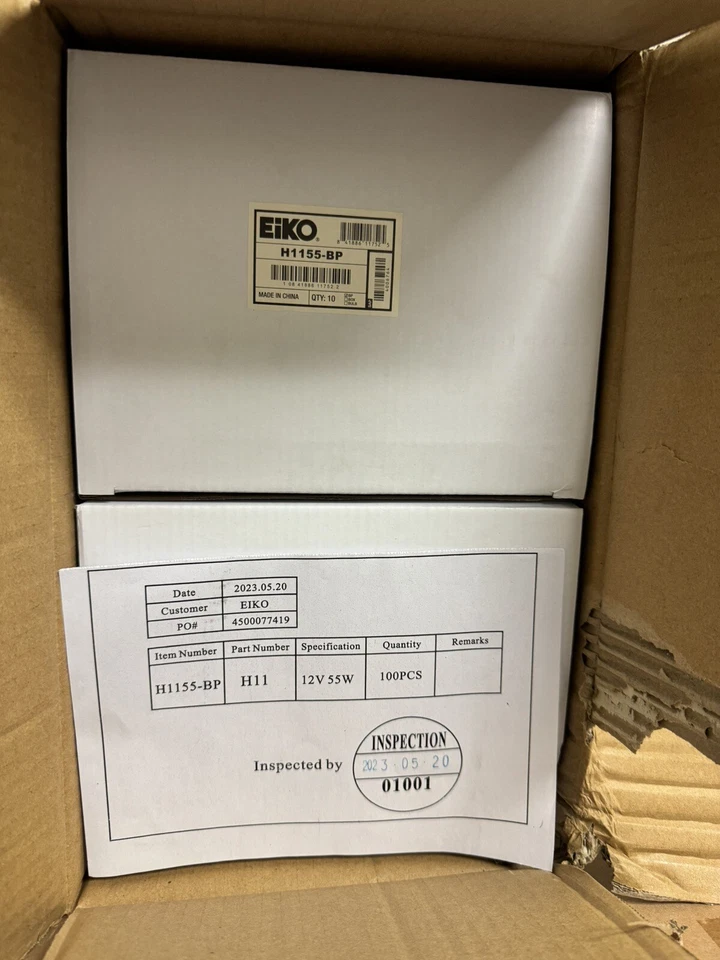 (100) BULBS BP EIKO H1155-BP, H11 SERIES HALOGEN BULB 12.8V, 55W- Free Shipping - Image 3 of 4