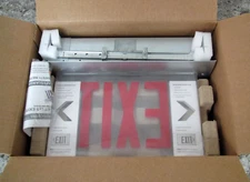 New Sure-Lites Cooper Lighting EUR61R Recessed LED Edgelit Red Letter Exit Sign