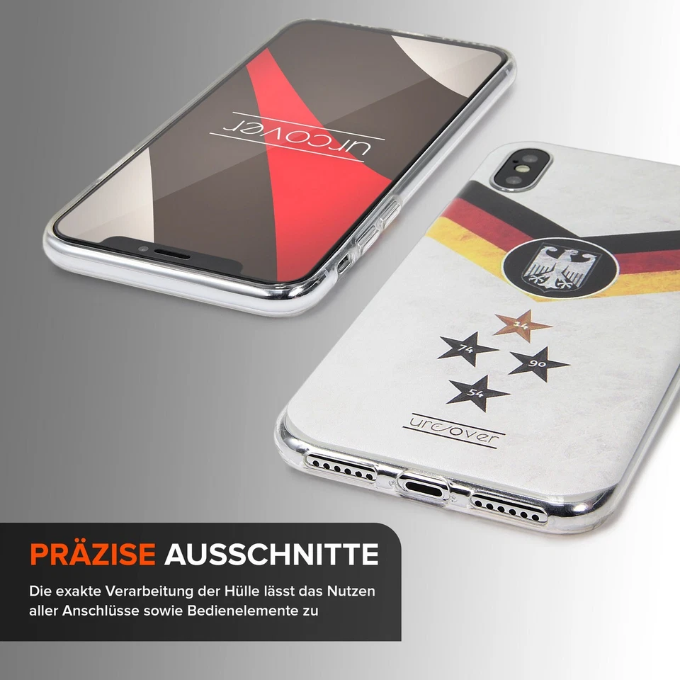 Urcover Coque Football Étui Fan de Foot Silicone Drapeau Film Verre Trempé - Photo 2/2