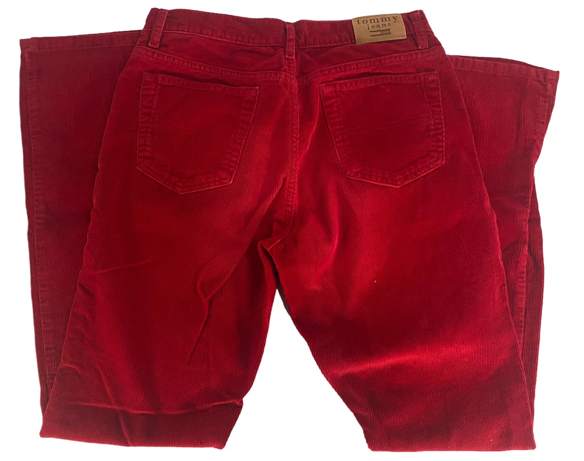 Tommy Jeans Corduroy Pants Womens Size 9 Red