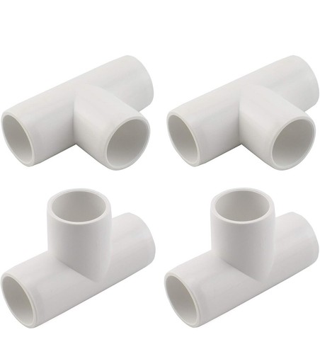 1" PVC Tee, 6 Pcs 3 Way Elbow Connector Furniture Grade PVC Tee Elbow, White