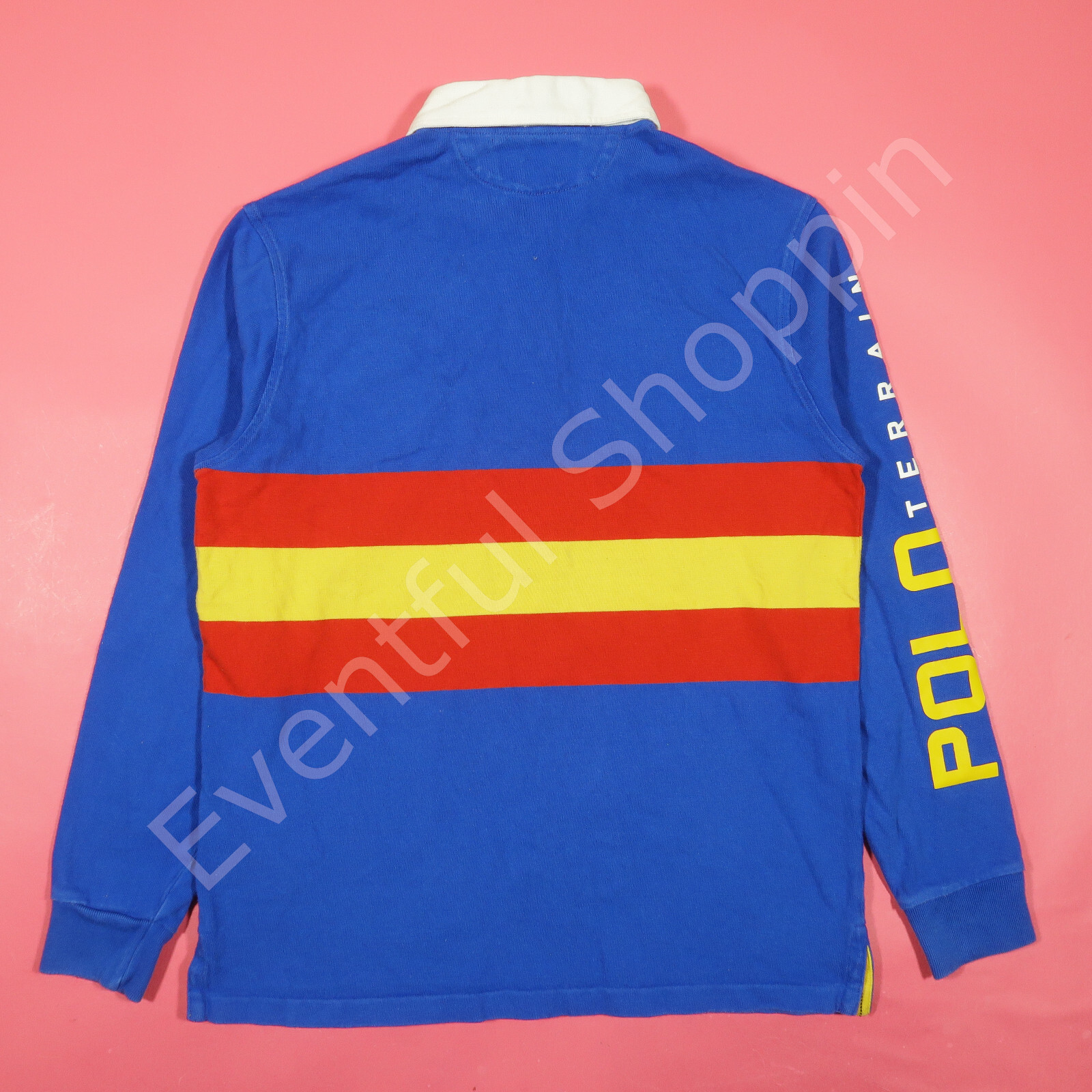 Ralph Lauren Polo Shirt Mens M Blue Rugby Country Sportsman Patch Long ...