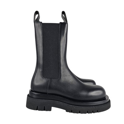 Bottega Veneta Lug Damen Stiefeletten schwarz Leder Größe UK 4 EU 37