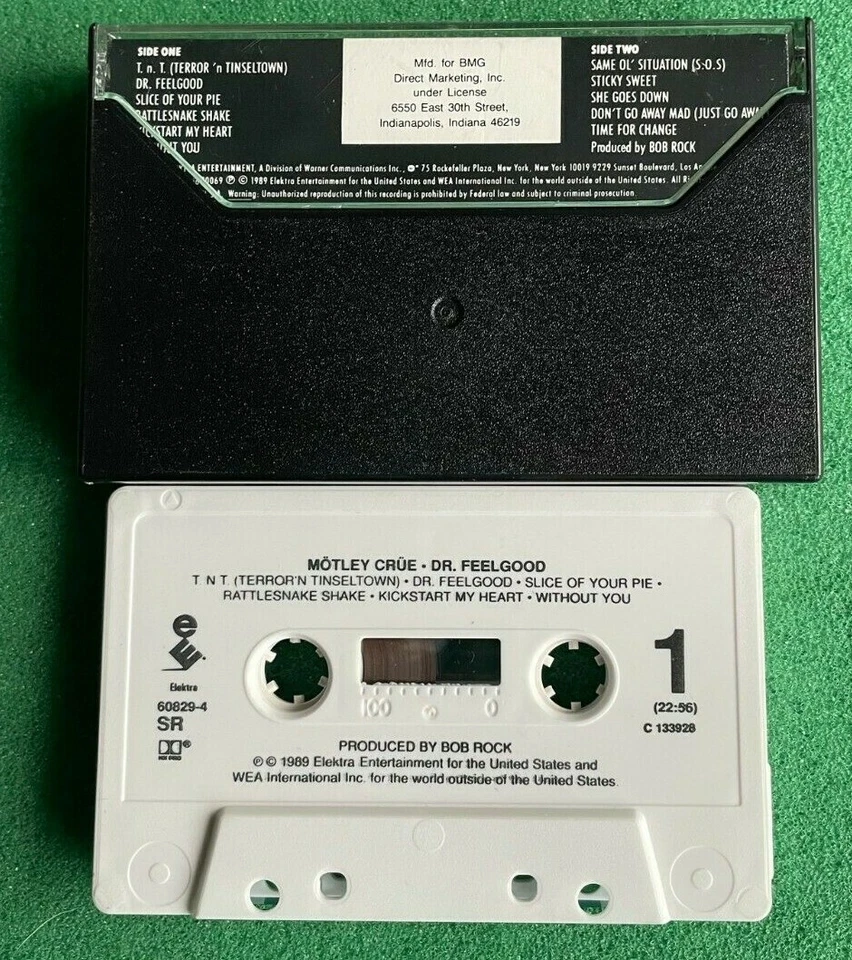 Motley Crue  Dr Feelgood Cassette Tape 1989 Elektra VG Rock Metal 80s  - Image 2 of 2
