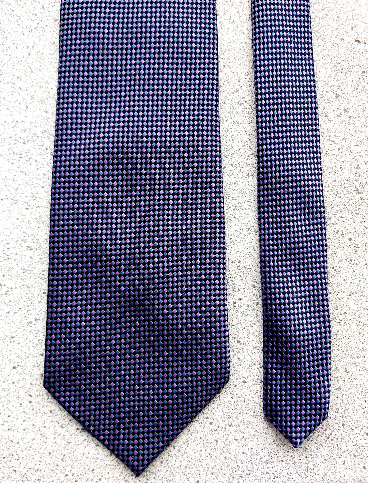 ZANTOS 100percent POLYESTER FORMAL TIE HAND FINISHED HIGHEST QUALITY CHECKED PATTERN