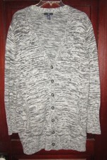 Gap Size XXL Knit Cardigan Sweater Coat Grandpa Gray Marled Pockets Long Chunky