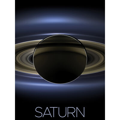 NASA Unser Sonnensystem Saturn Planet Schatten Cassini XL Kunst Leinwand Poster riesig