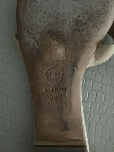 CHANEL SANDALEN GR. 38,5 FARBE BEIGE LEDER - Bild 9 von 11