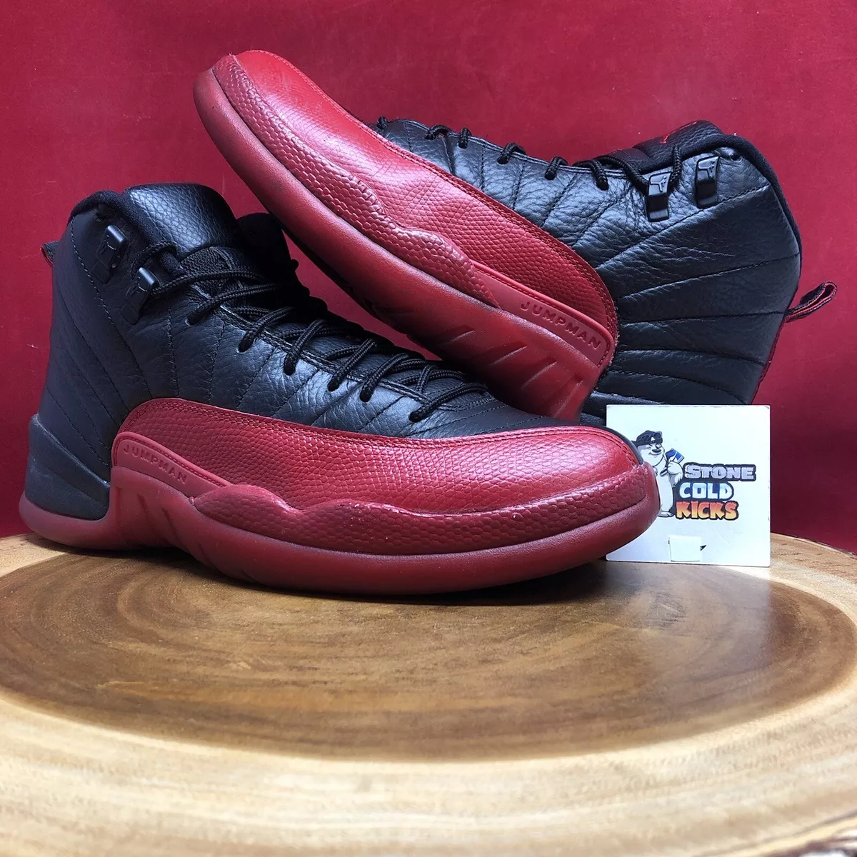 NIKE AIR JORDAN 12 XII BRED FLU GAME 130690-002 Size 9 Playoff Taxi Cherry  Black