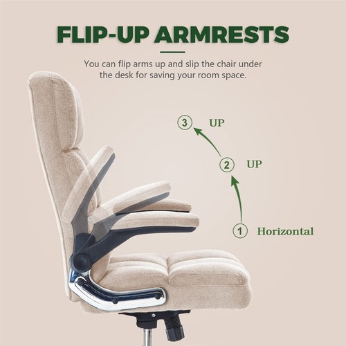 Velvet Home Ergonomic Swivel Adjustable Tilt Angle and Flip-up Arms Office Chair - Picture 32 of 60